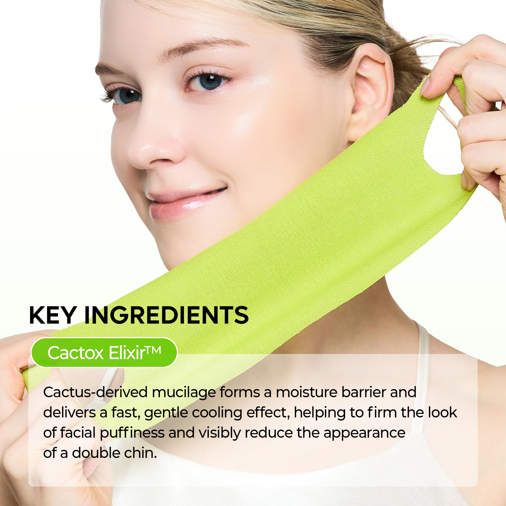 Dr.Melaxin Cactox V-Lifting Mewing Band close-up shows soft texture and fit.