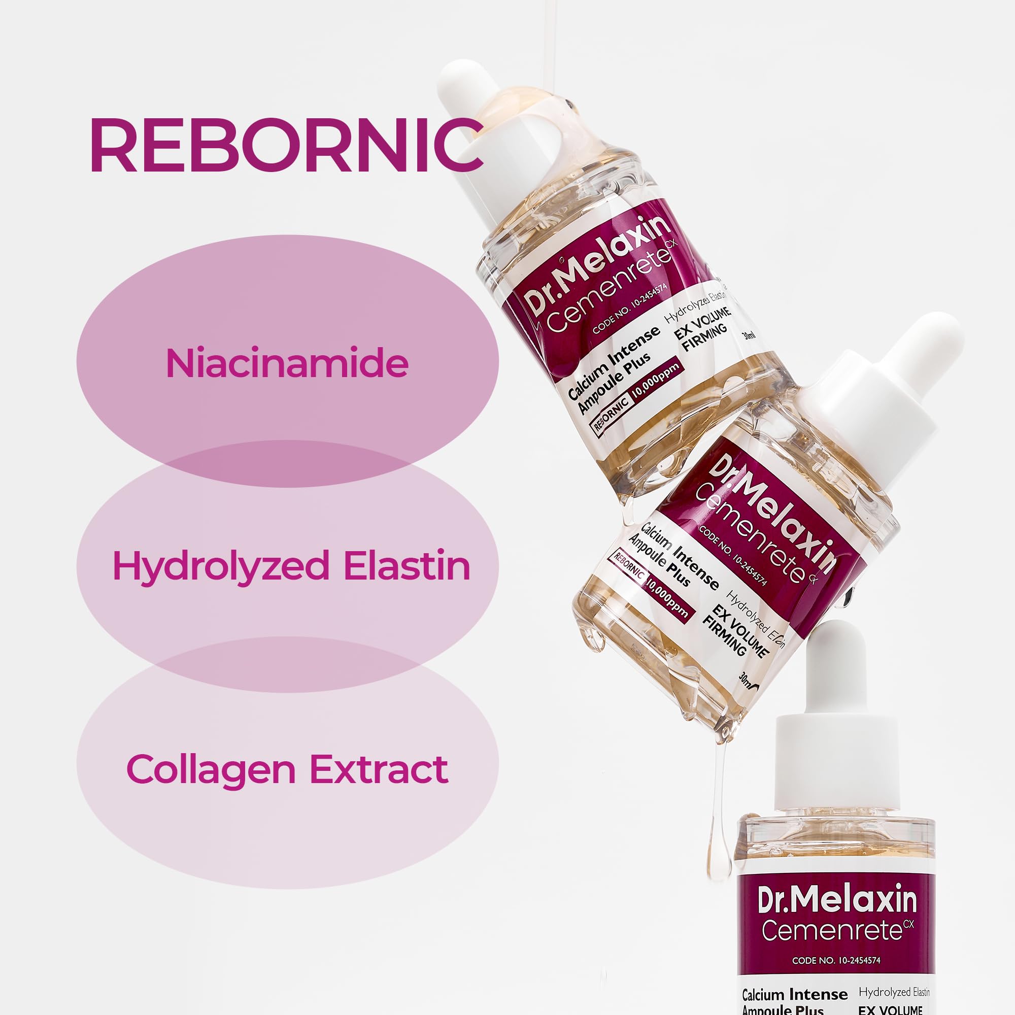 Dr.Melaxin Cemenrete cream texture close-up reveals a lightweight finish.