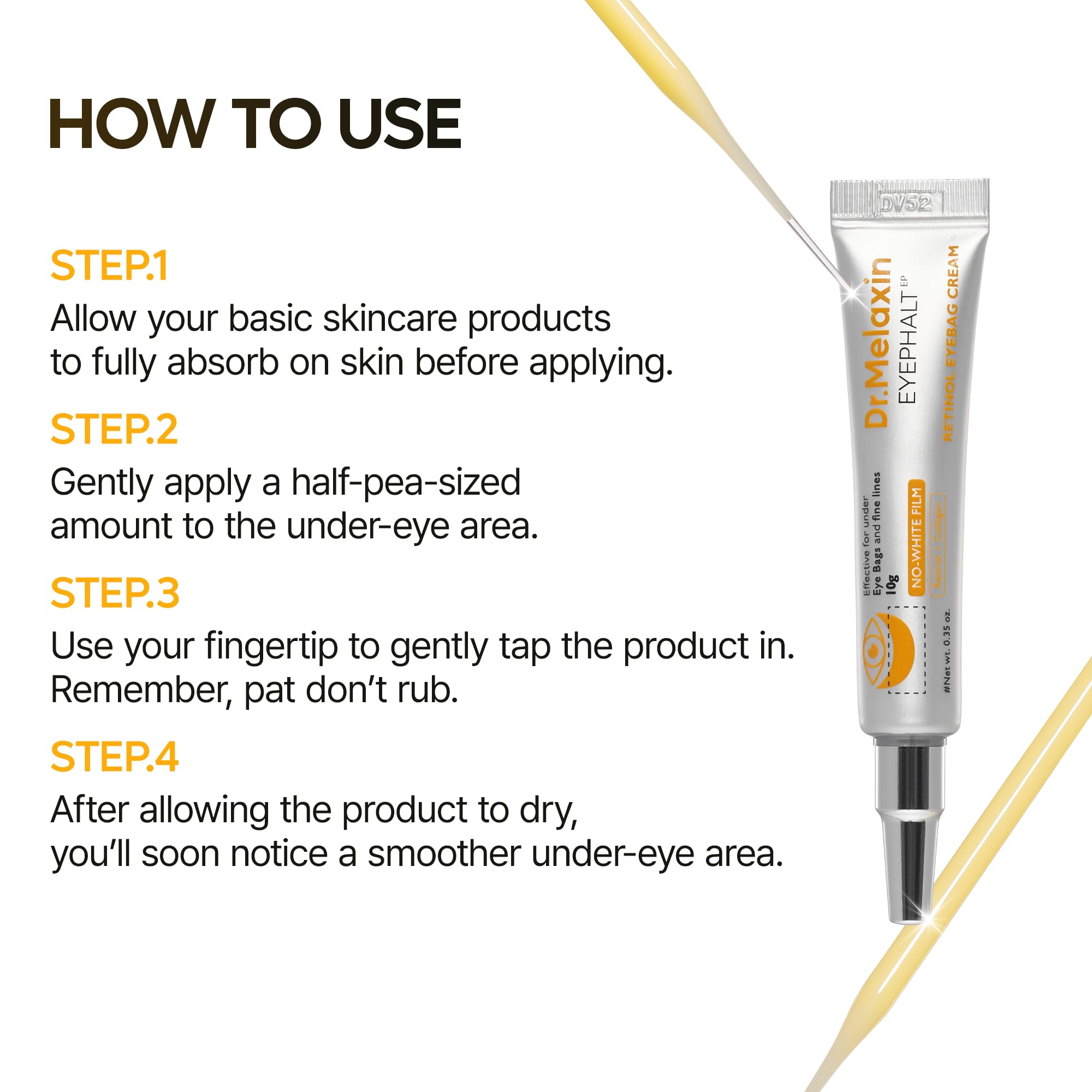 Makeup friendly Dr.Melaxin eyebag cream blends smoothly under makeup.