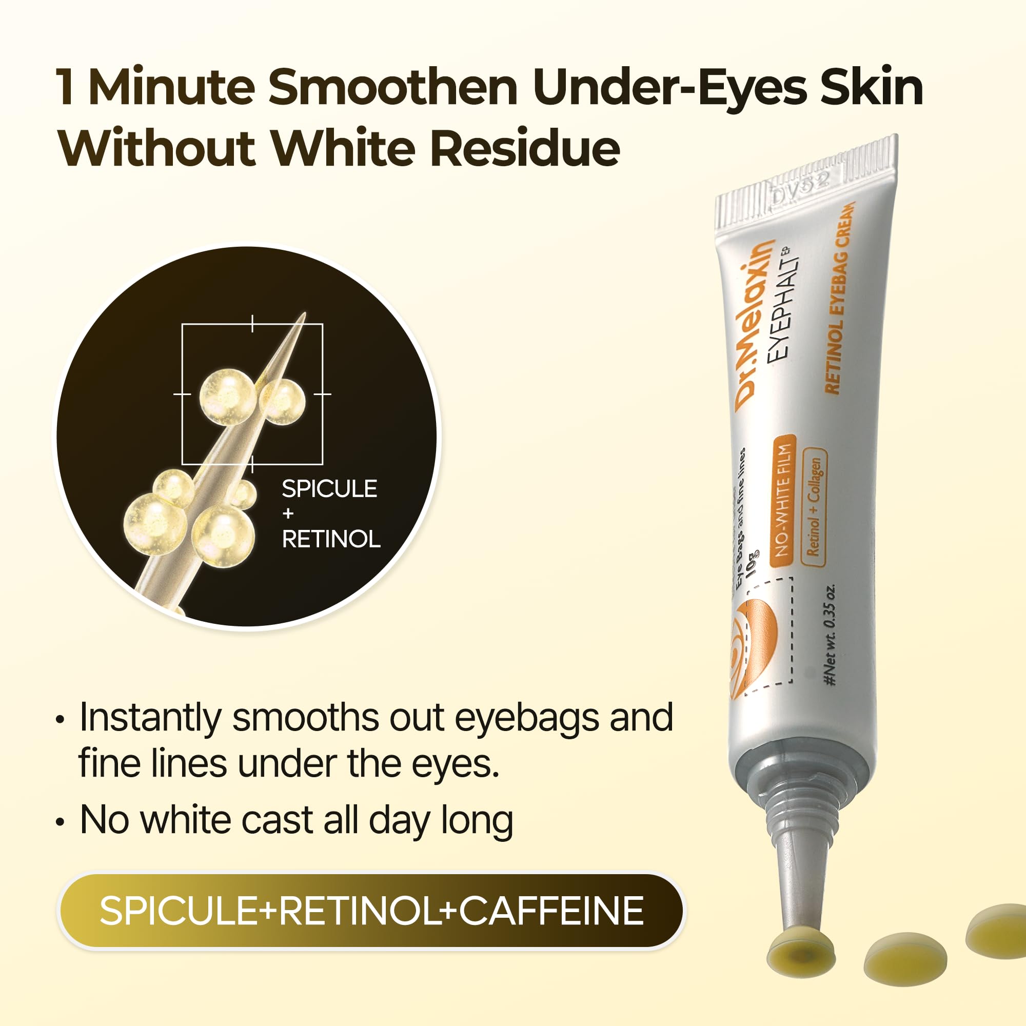 Dr.Melaxin eyebag cream featuring niacinamide for barrier support and tone balance.