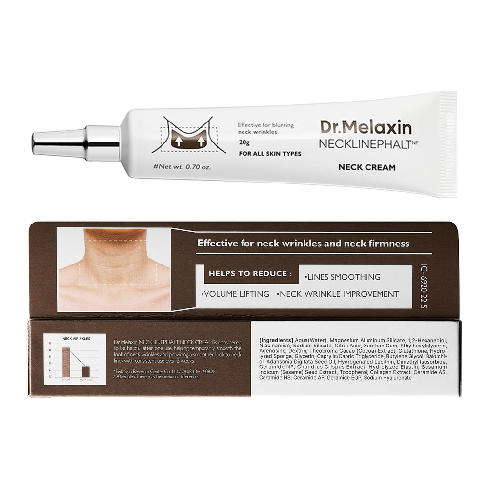 Dr. Melaxin Necklinephalt bottle presentation fits premium routines
