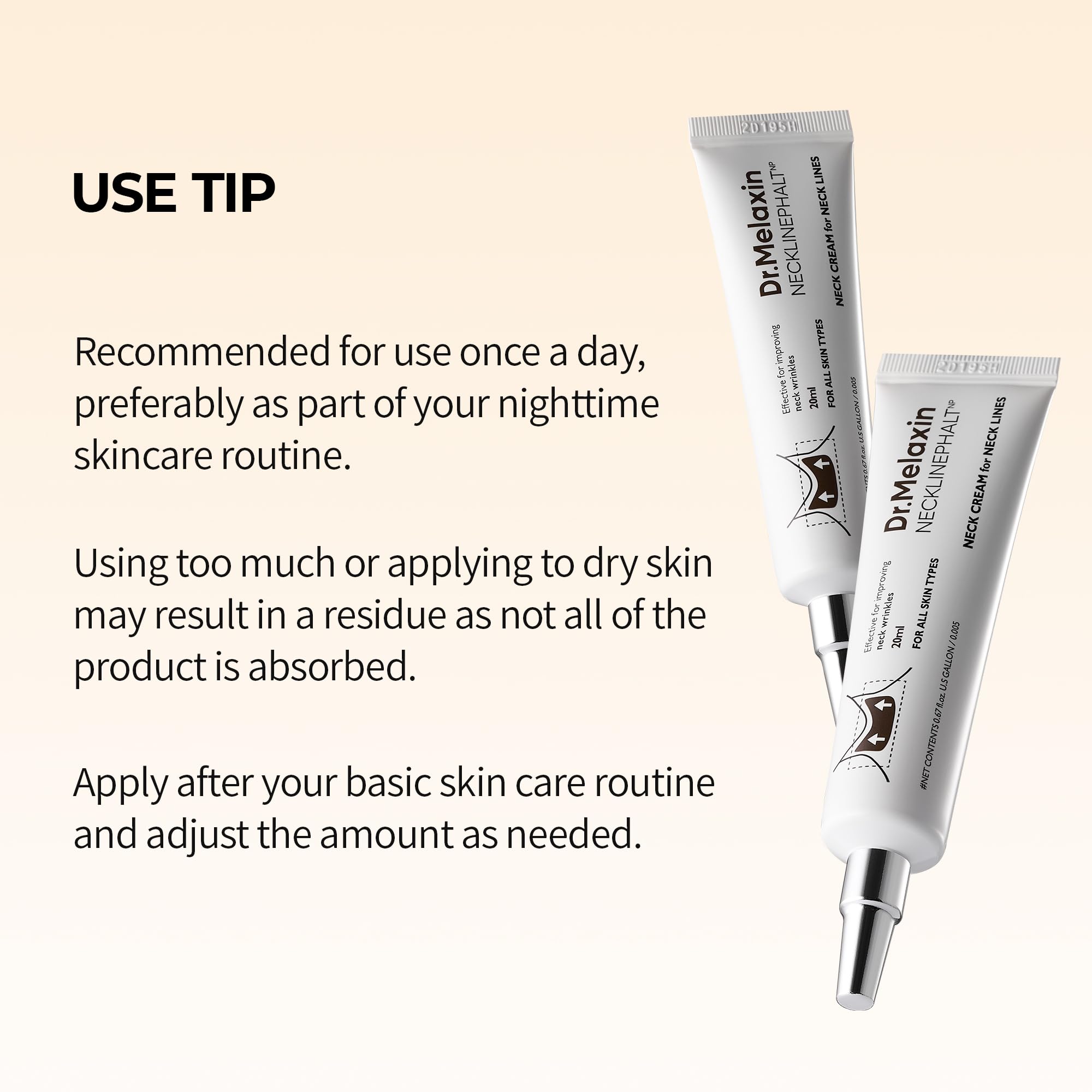 Dr. Melaxin Necklinephalt night ritual nourishes the neck area