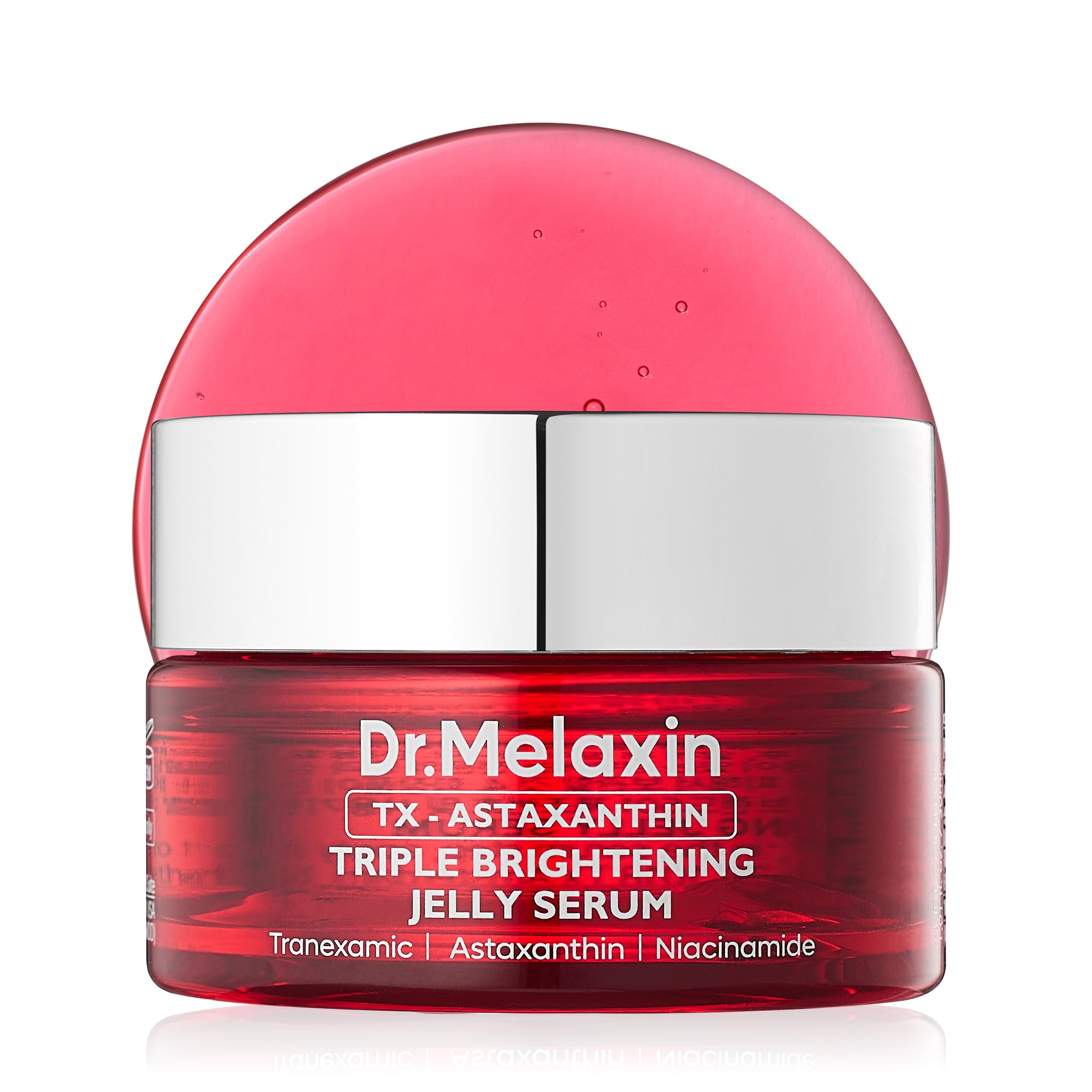 Dr.Melaxin TX Astaxanthin Serum bottle close-up for hydration and radiance.