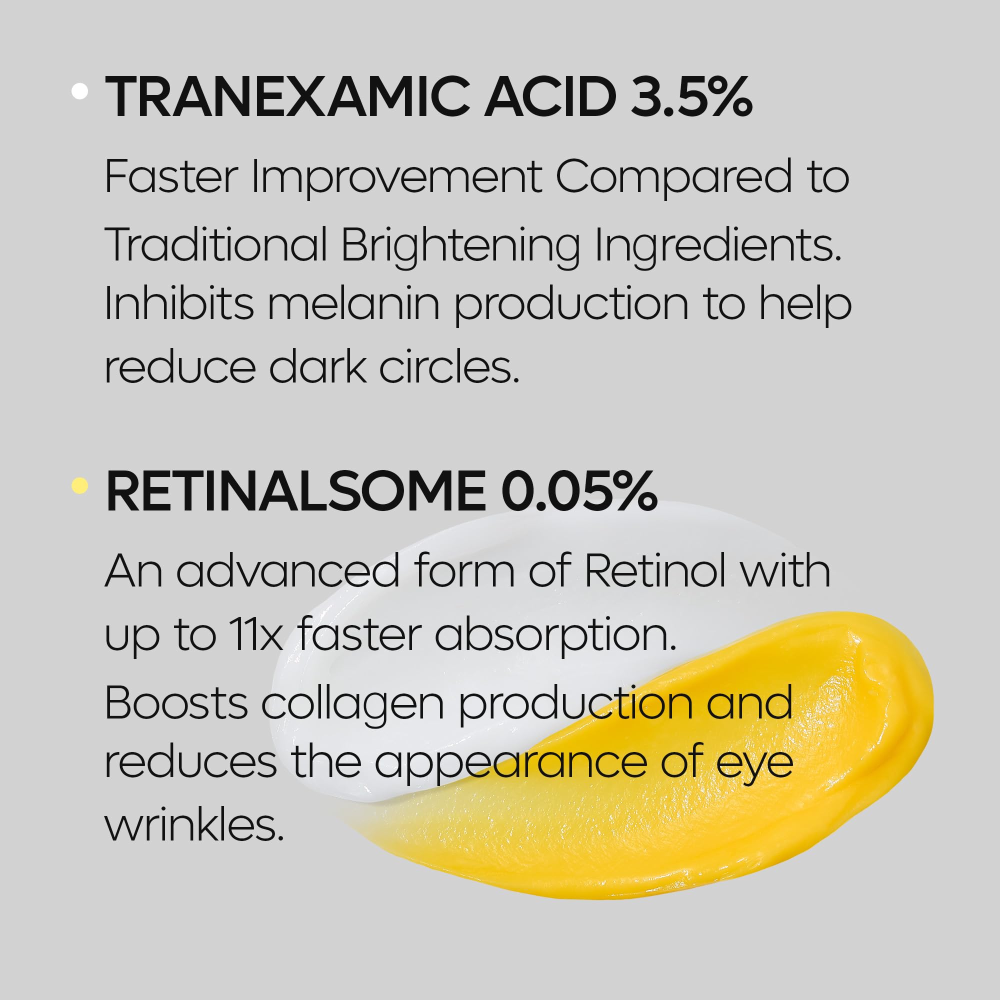 Dispense action of Dr.Melaxin TX Tranexamic Eye Cream demonstrates consistent dosing