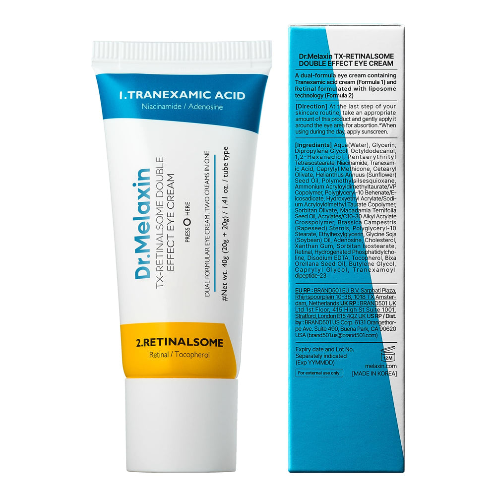 Texture close-up of Dr.Melaxin TX Tranexamic Eye Cream for smooth finish