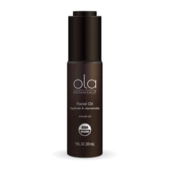 Dr. Mercola Ola Botanicals Marula Oil bottle highlighting lightweight hydration.