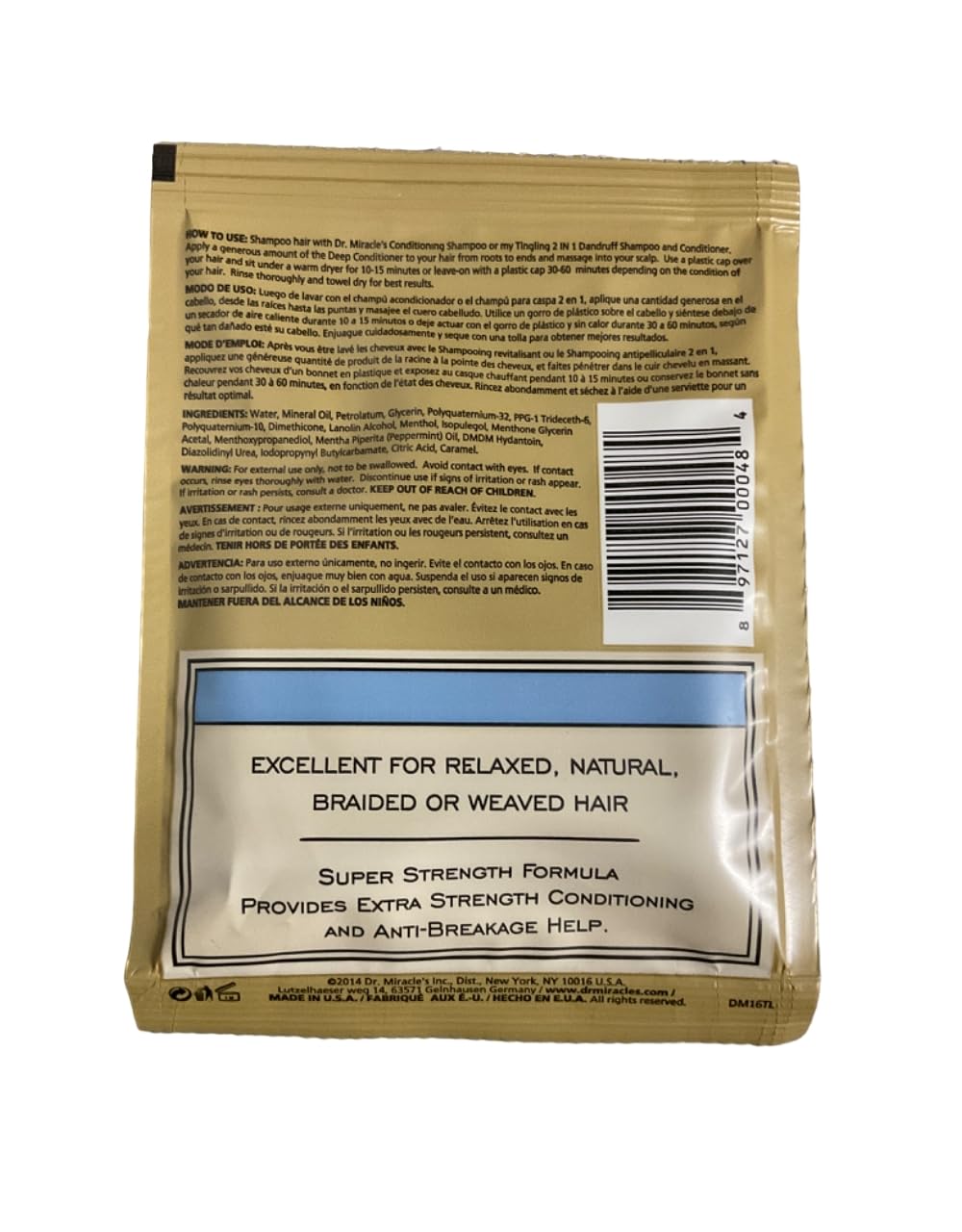 Dr. Miracle's Deep Conditioning Treatment demonstrates tingling sensation during application.