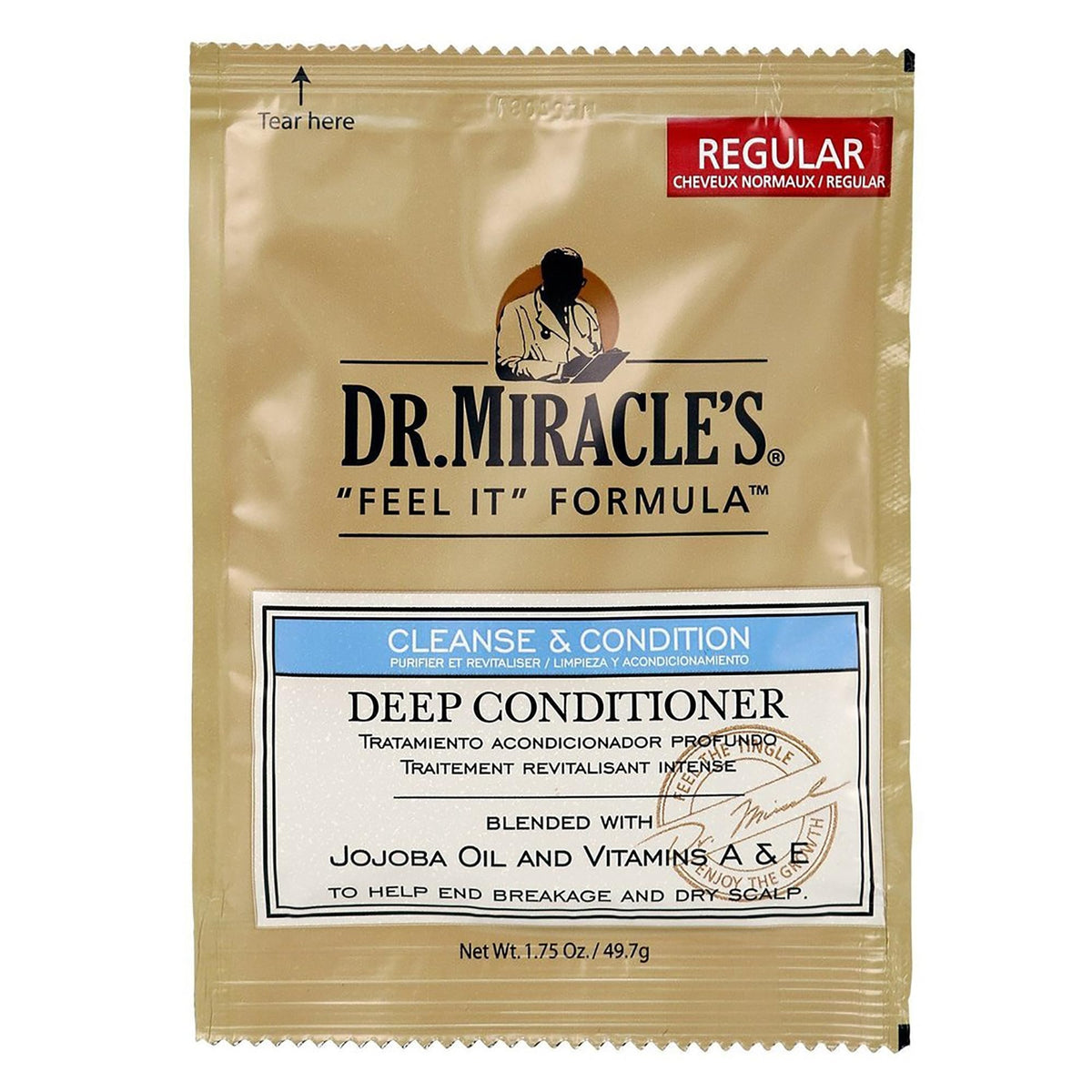 Dr. Miracle's Feel It Formula deep conditioning tube for rich hydration.