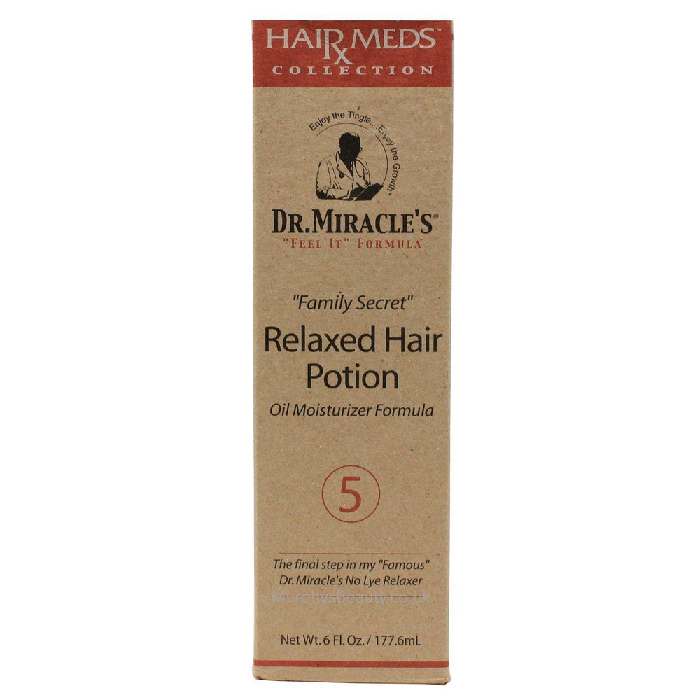 Dr. Miracle's Relaxed Hair Potion bottle, daily moisturizer for enhanced shine and strength