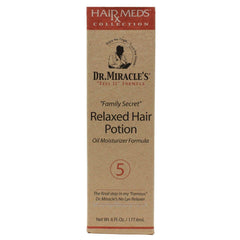 Dr. Miracle's Relaxed Hair Potion bottle, daily moisturizer for enhanced shine and strength