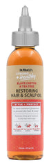 Dr. Miracle's Restoring Oil bottle pour with black castor for scalp nourishment