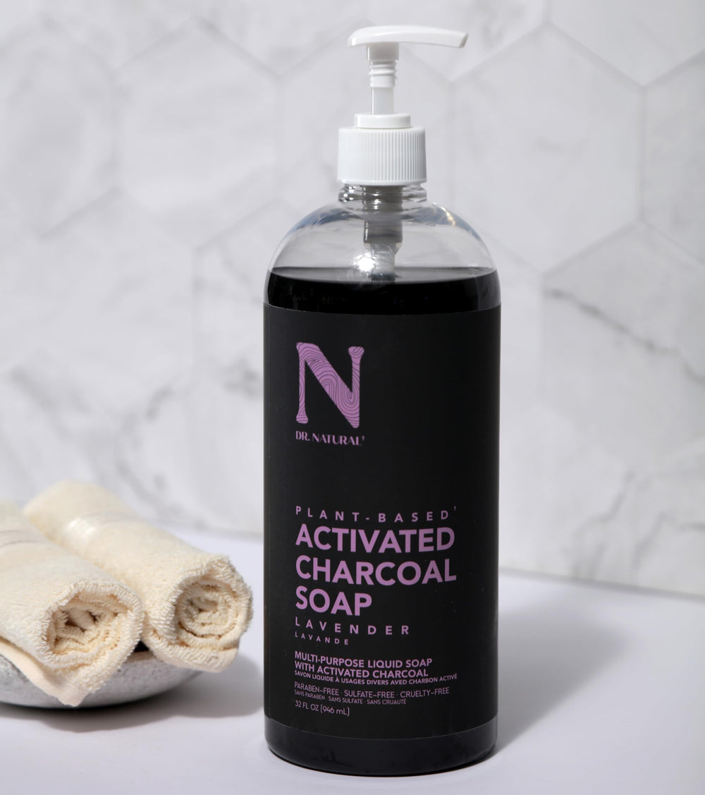 Dr Natural charcoal soap hand rub with gentle cleansing