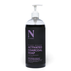 Dr Natural charcoal soap lavender bottle for refreshing cleansing