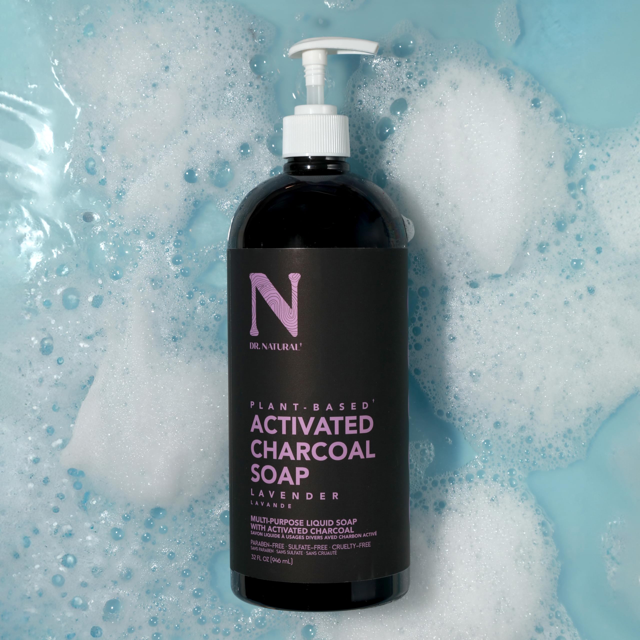 Dr Natural charcoal soap water rinse leaving skin refreshed