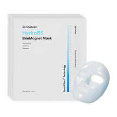 Dr.nineteen Hydro B5 Skin Magnet mask application for comfortable daily skincare.