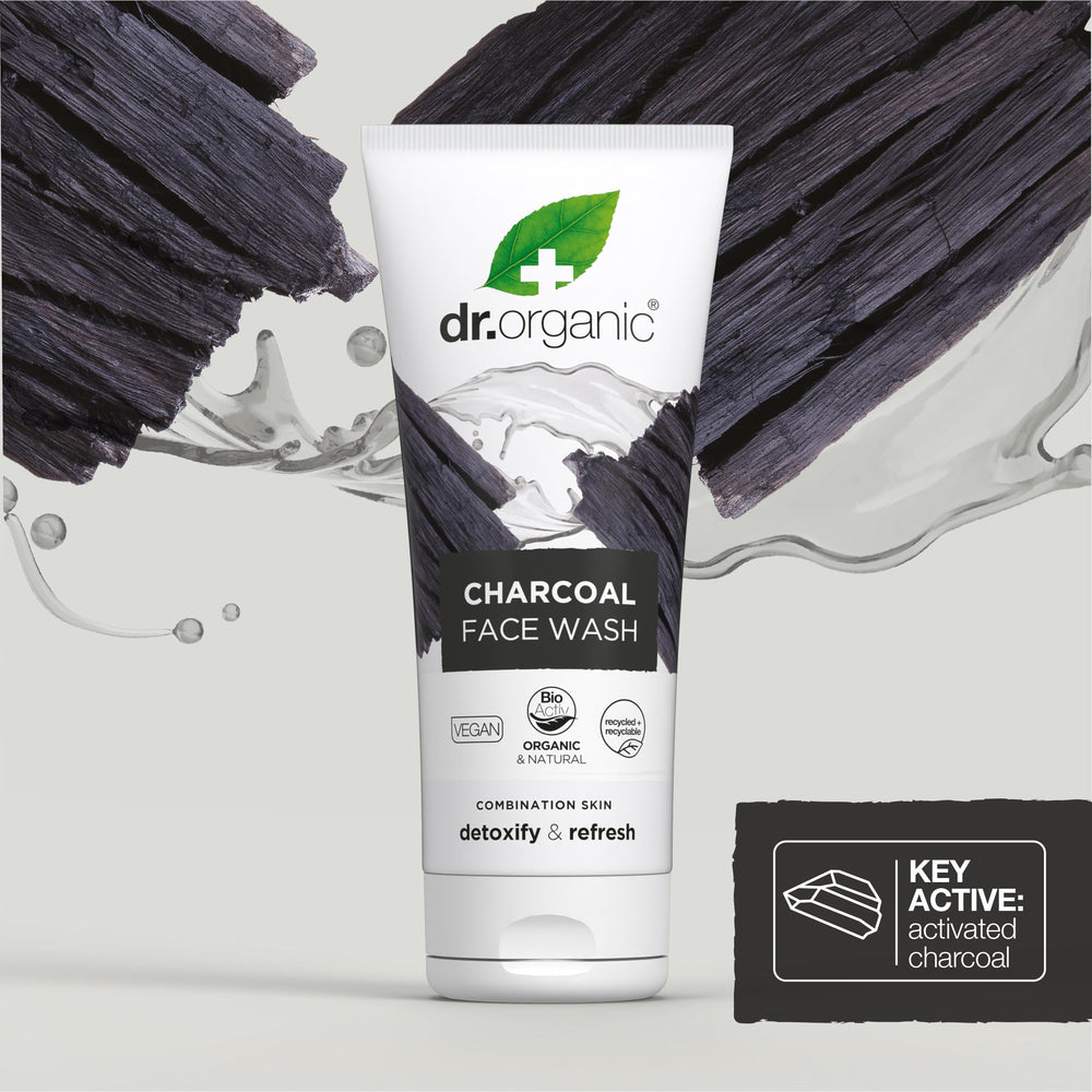 Packaging box for Dr Organic Charcoal Face Wash