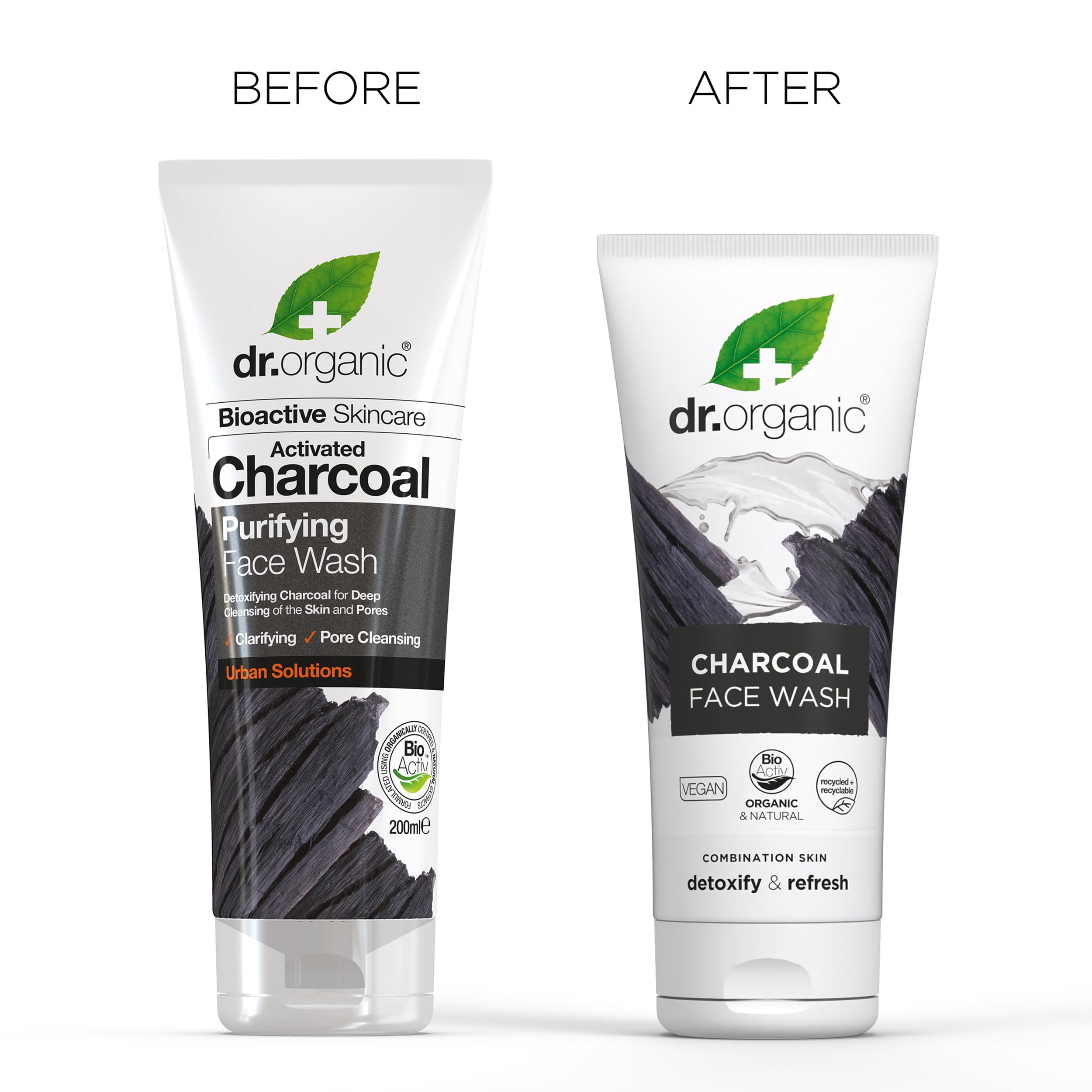 Texture close-up of Dr Organic Charcoal Face Wash foam