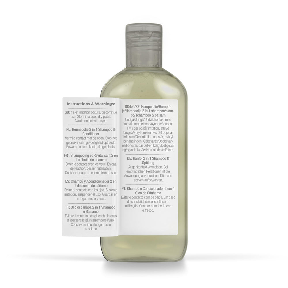 Close-up of fine hair with Dr Organic hemp oil 2-in-1 formula for smoother strands.
