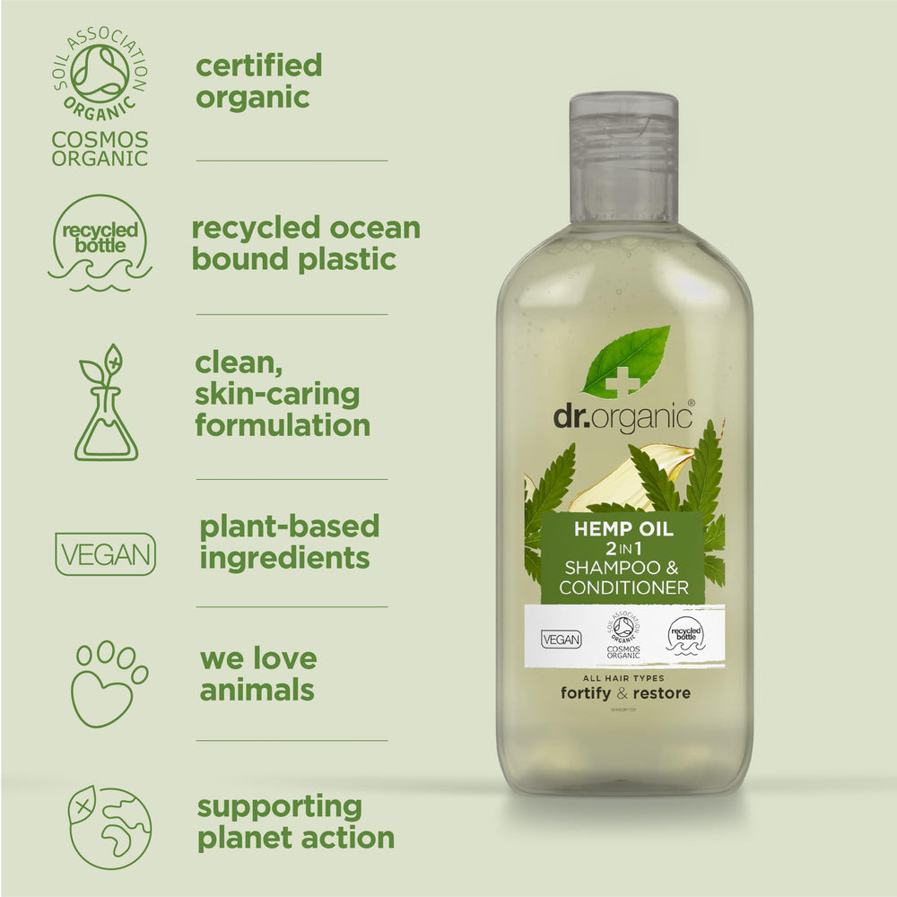 Eco-friendly packaging from Dr Organic using recycled materials and FSC-certified card.