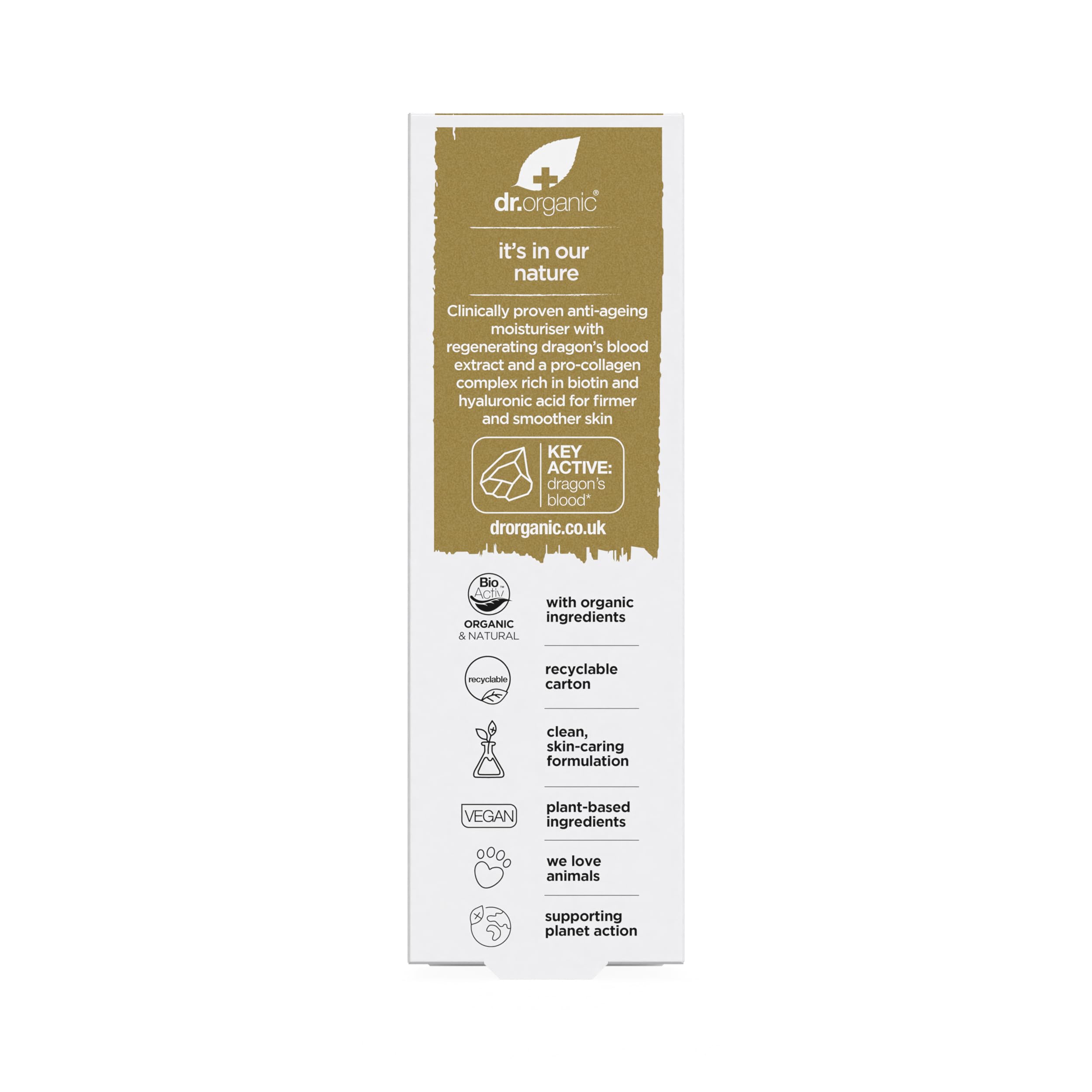 Dr. Organic Pro Collagen Plus Dragon's Blood texture close-up highlights creamy consistency.