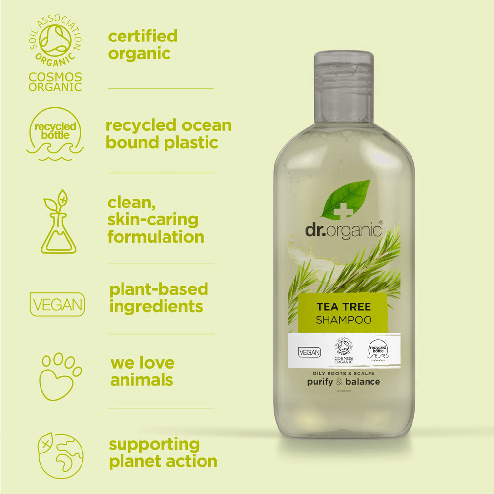 Dab of Dr. Organic Tea Tree Shampoo applied to hand