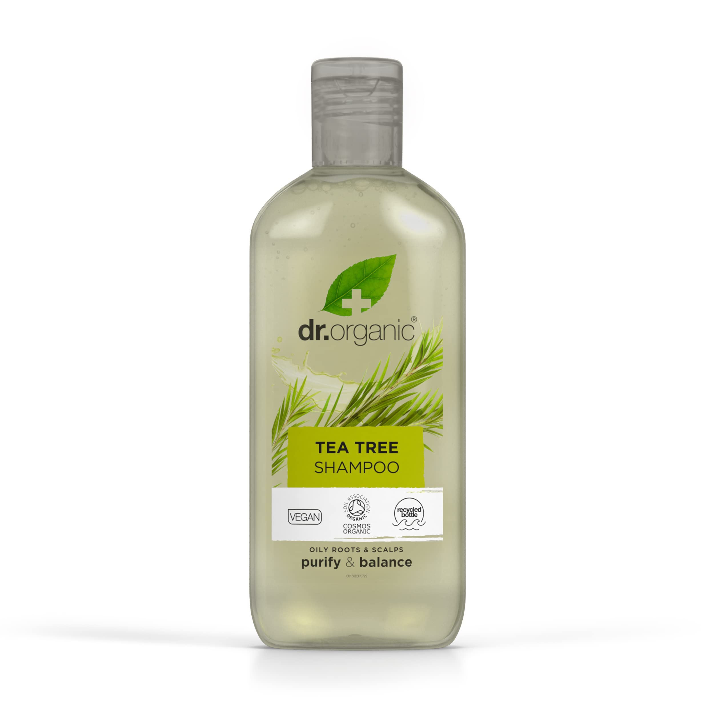 Dr. Organic Tea Tree Shampoo bottle front view highlighting natural formula