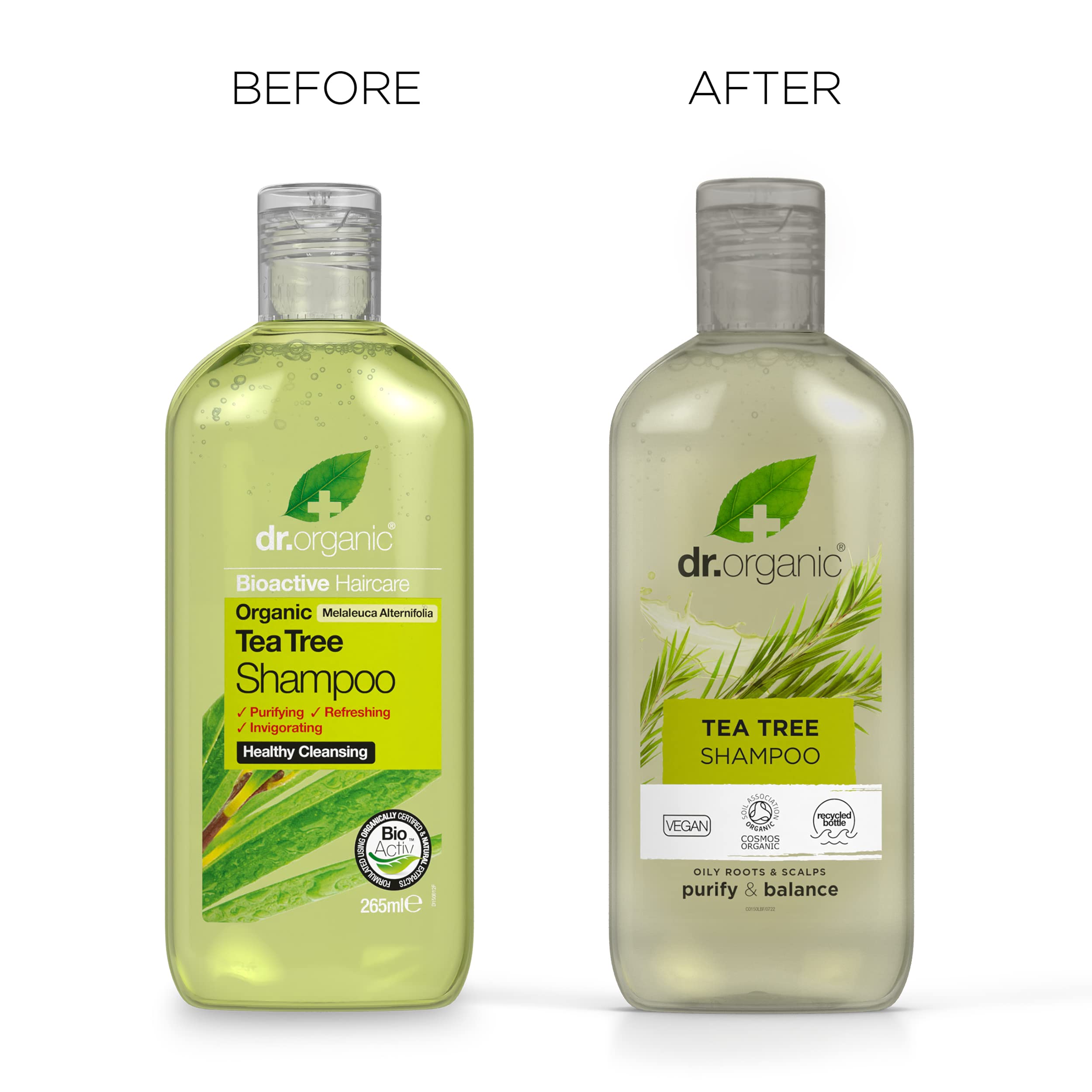 Hair after washing with Dr. Organic Tea Tree Shampoo shows clean scalp