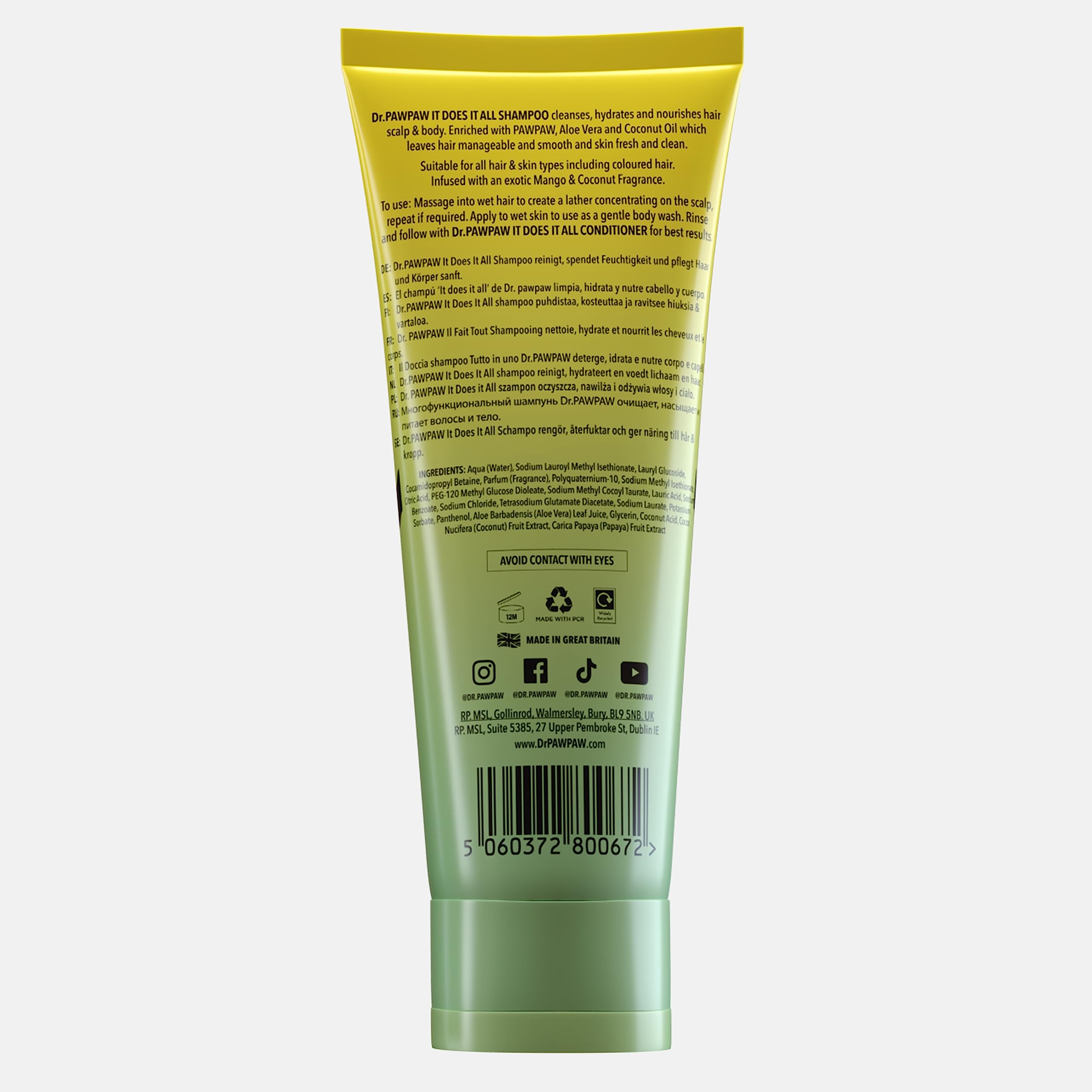Dr. PAWPAW It Does It All Conditioner with mango and aloe for nourishing care.