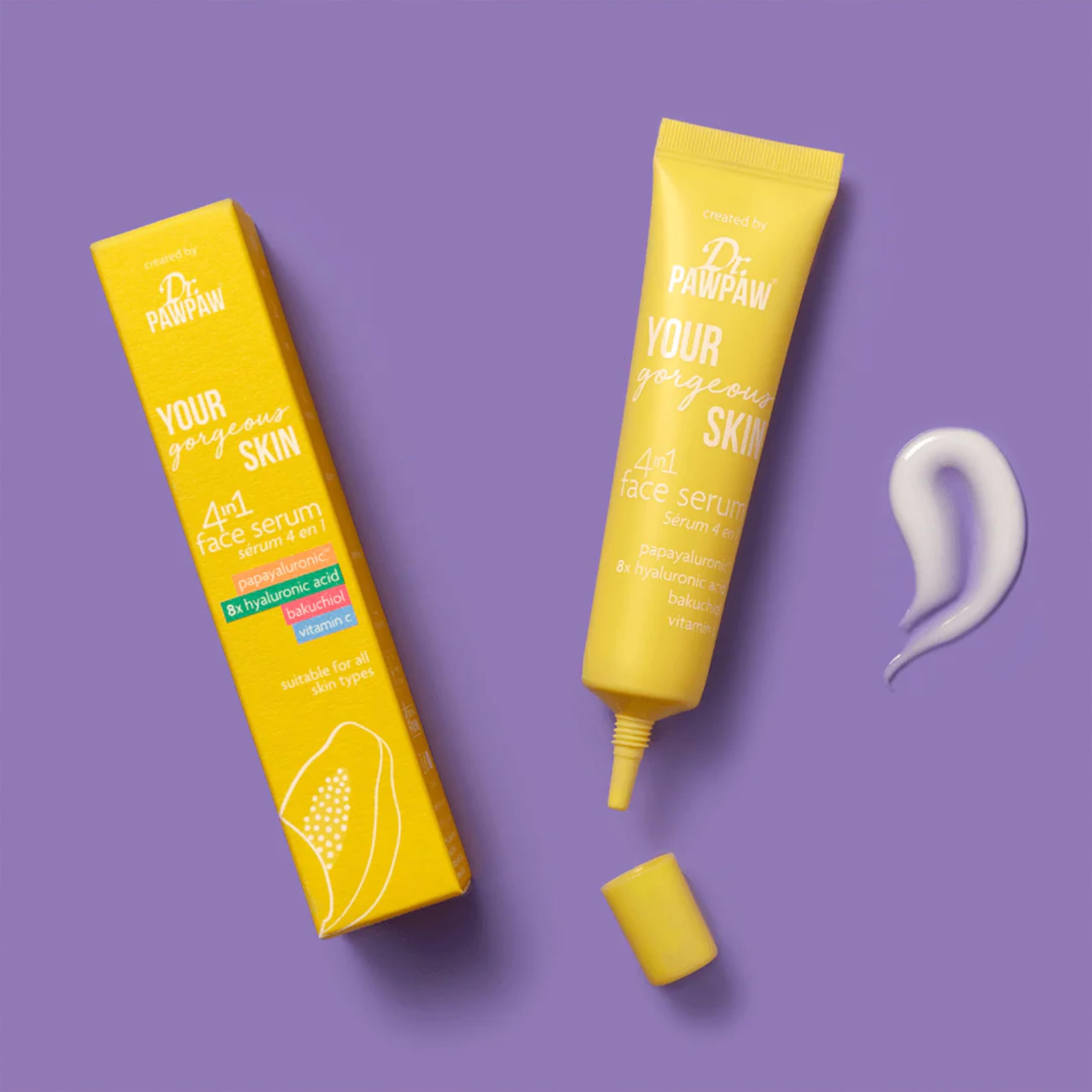 Daily facial routine with Dr. PawPaw Your Gorgeous Skin serum application.