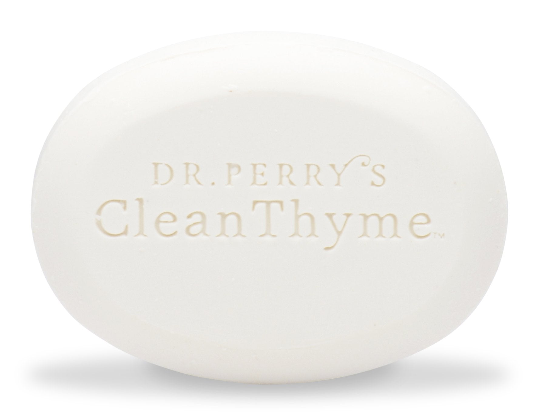 Dr. Perry's CleanThyme cleansing bar forms a gentle foamy cleanse for face and body.
