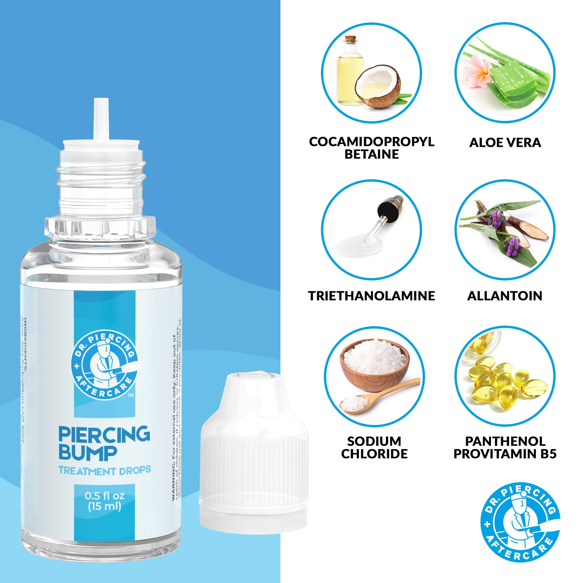 DR. PIERCING AFTERCARE keloid drops provitamin B5 nourishes pierced skin