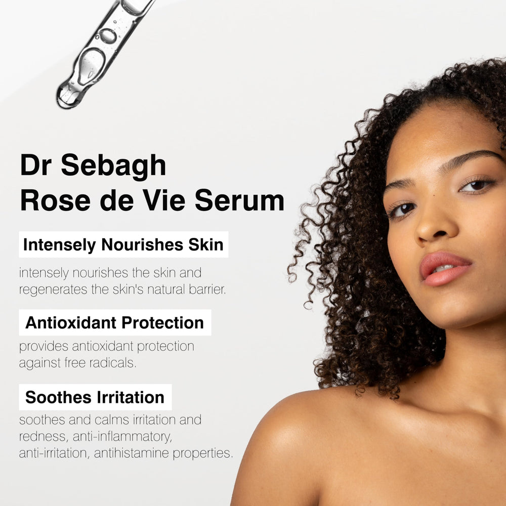 Dr Sebagh Rose de Vie Serum absorbs easily for a silky finish.