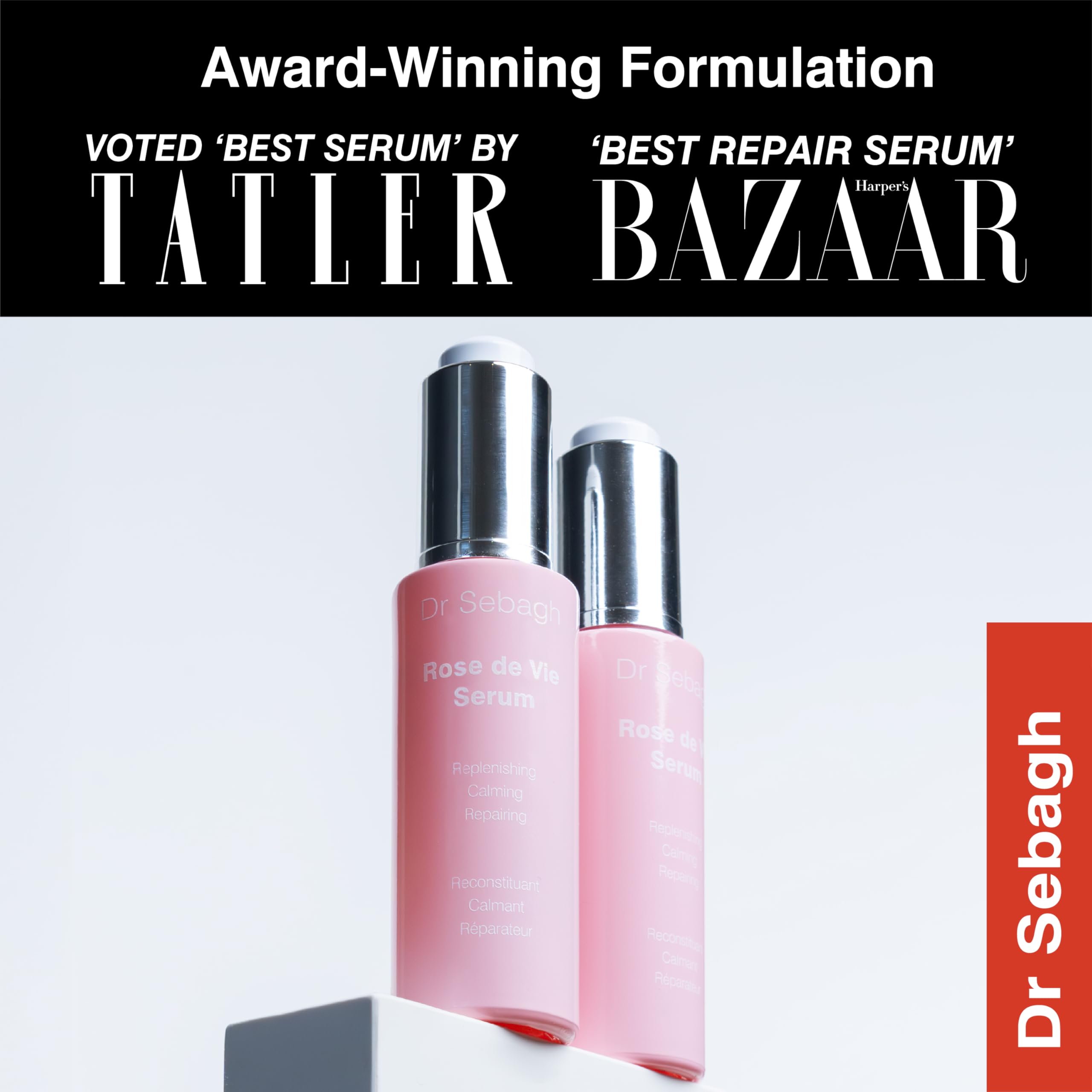 Dr Sebagh Rose de Vie Serum on skin during application, lightweight texture.