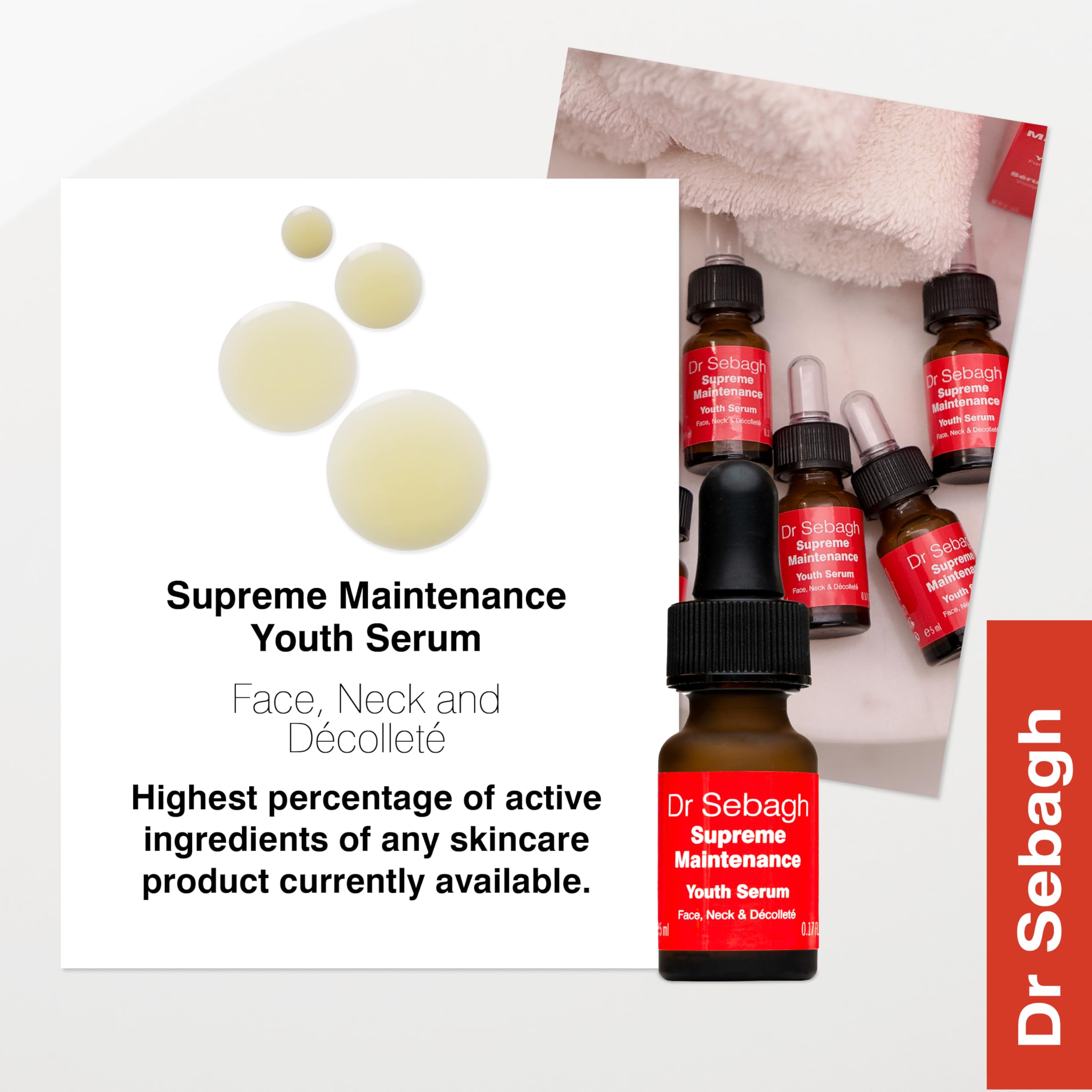 Close-up of peptides and hyaluronic acid in Dr Sebagh formula