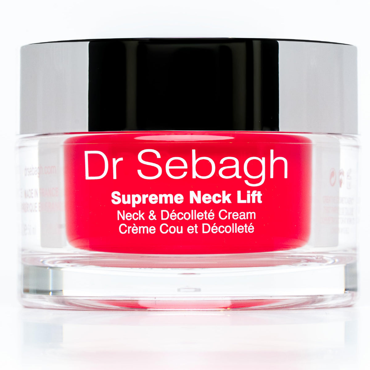 Dr Sebagh Supreme Neck Lift bottle shows premium neck firming formulation