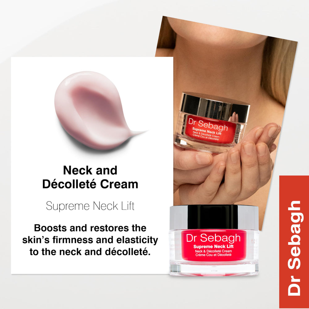 Dr Sebagh Supreme Neck Lift enhances decolletage texture and radiance
