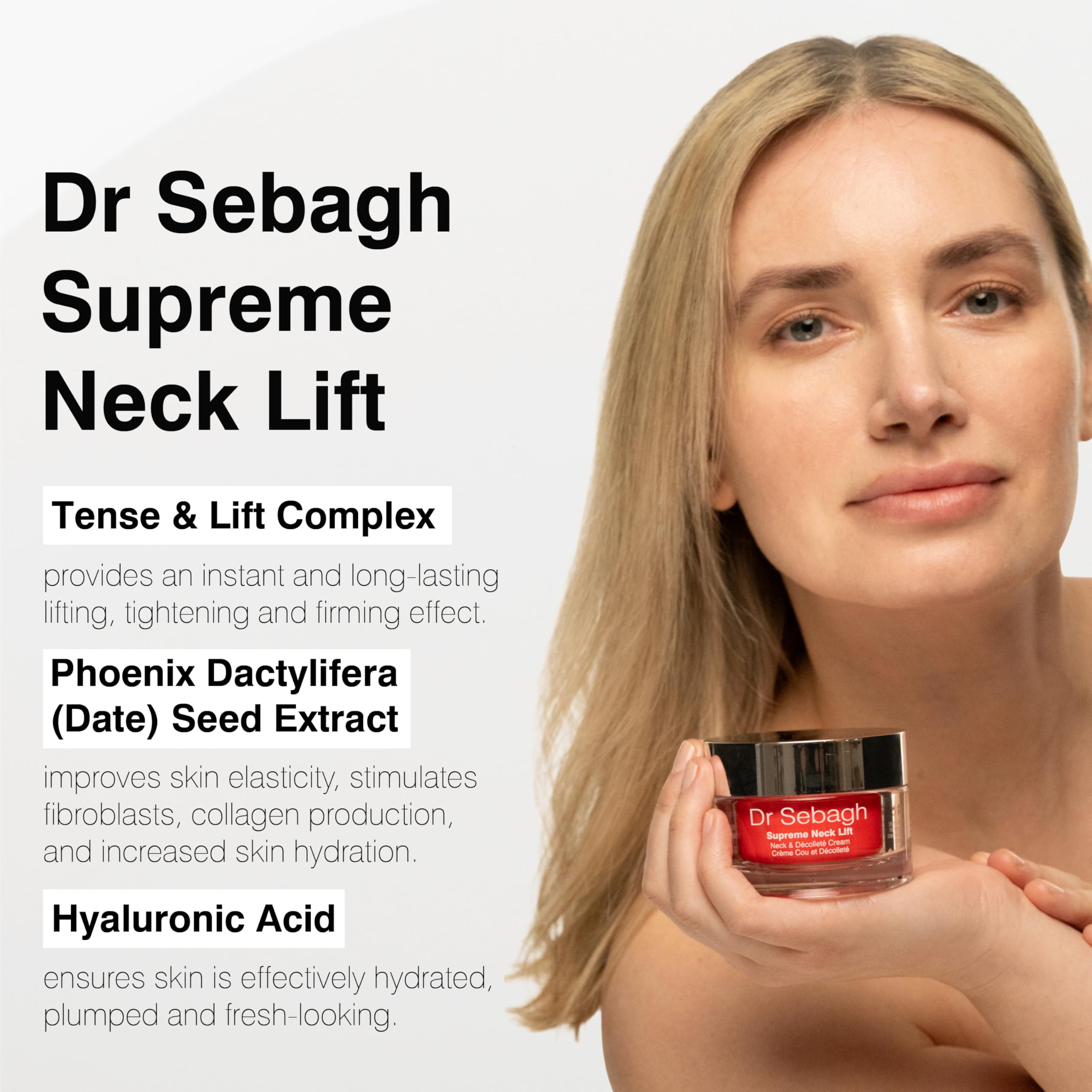 Dr Sebagh Supreme Neck Lift targets neck and jawline for a firmer look