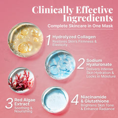 Hydrogel mask turning transparent as actives absorb with Dr. Sheen.
