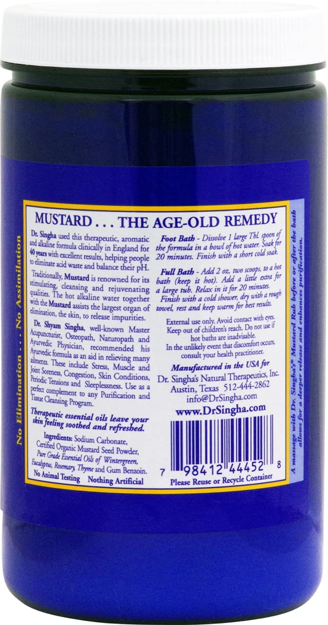 Dr. Singha's mustard bath soaking in a full tub