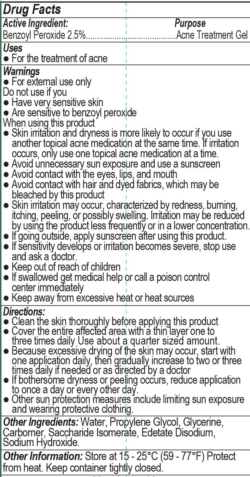 Dr Song benzoyl peroxide acne gel packaging label shown for easy product recognition.