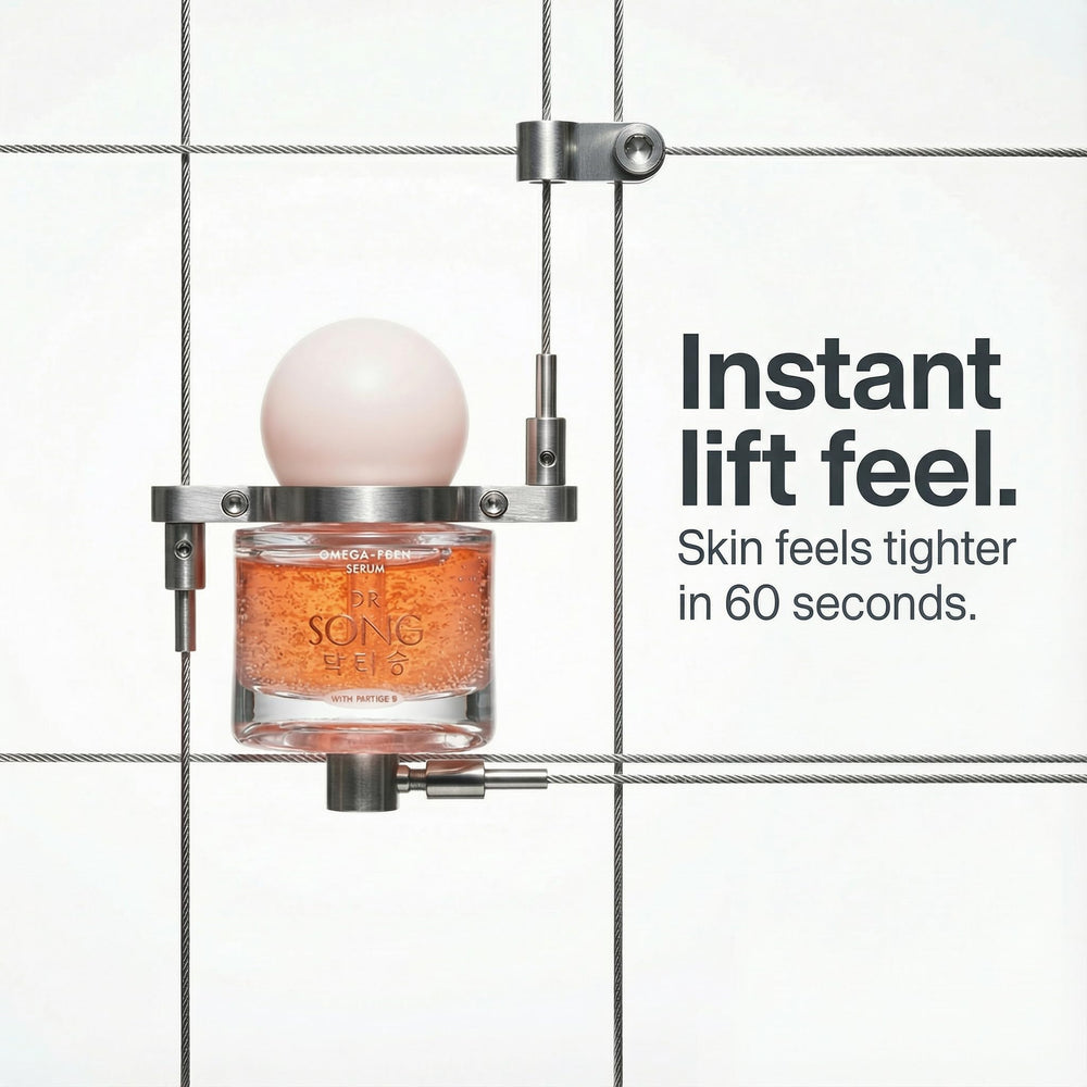 Dr Song Glass Skin concept with serum applied for elasticity.