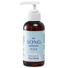 Dr Song Glycolic Face Wash bottle pour highlights gentle exfoliation for smoother skin