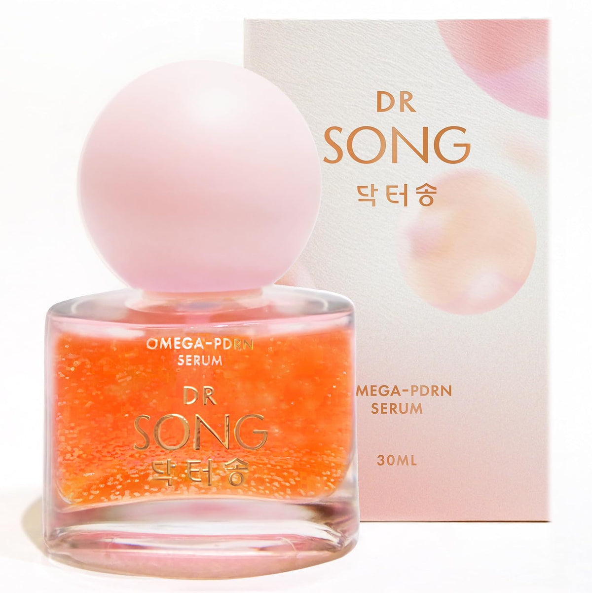 Dr Song PDRN Serum bottle close-up highlighting premium packaging for radiant skin.