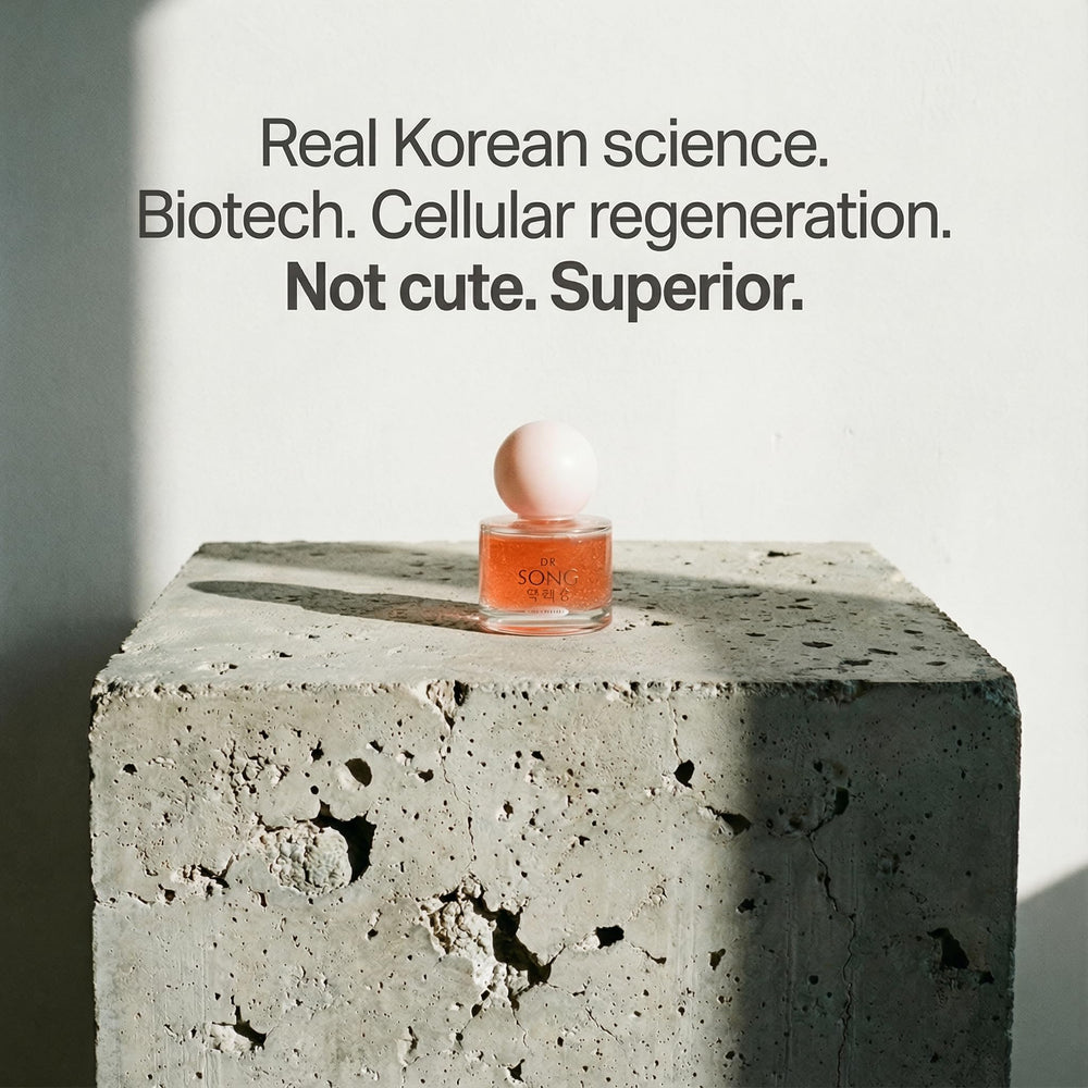 Dr Song Serum in hand during morning routine for hydrated glow.