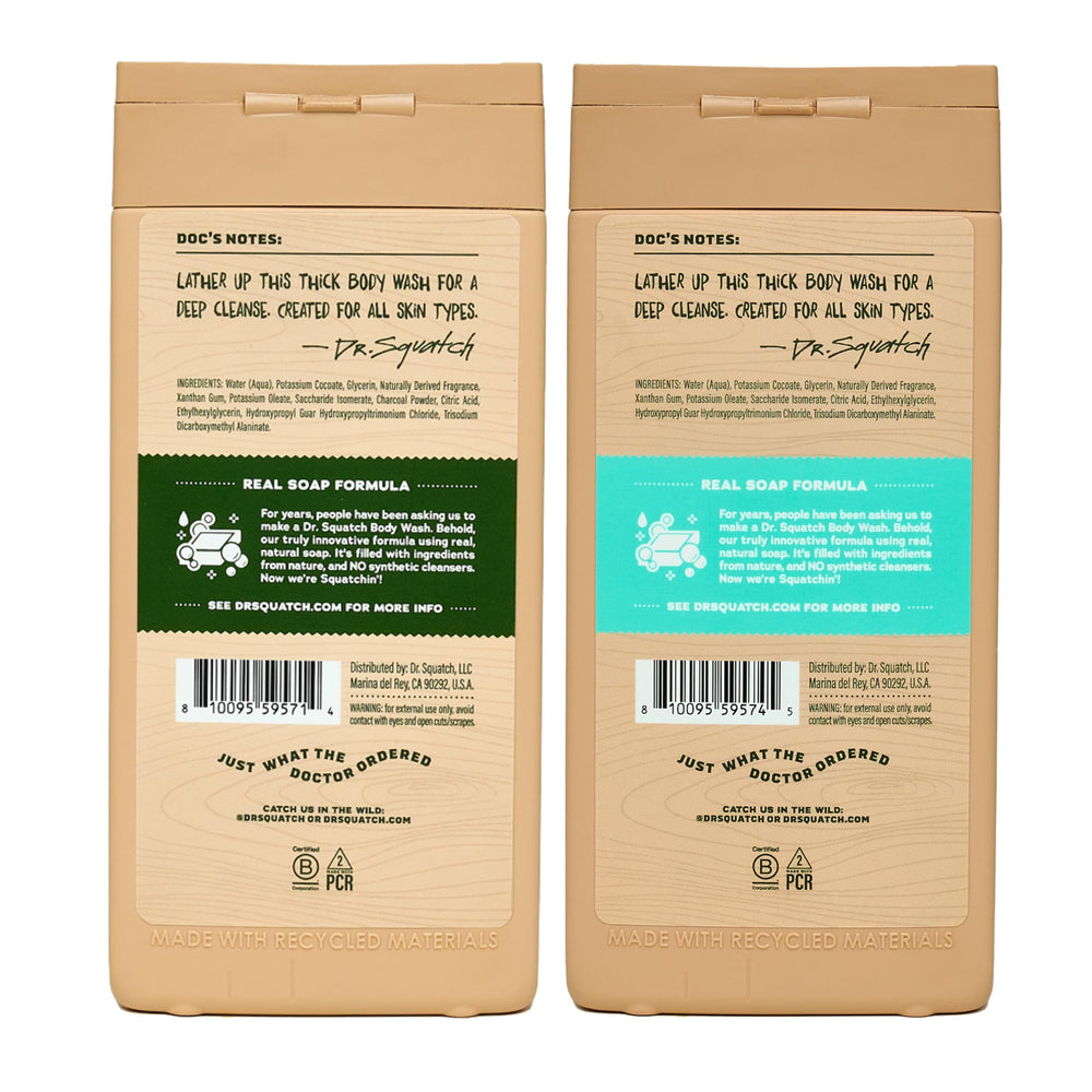 Dr. Squatch 2-pack packaging highlights value and extended supply.