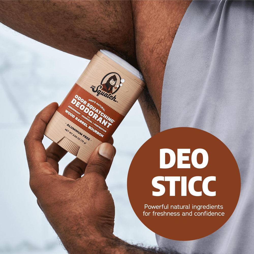Dr. Squatch triple-pack Wood Barrel Bourbon deodorant for value
