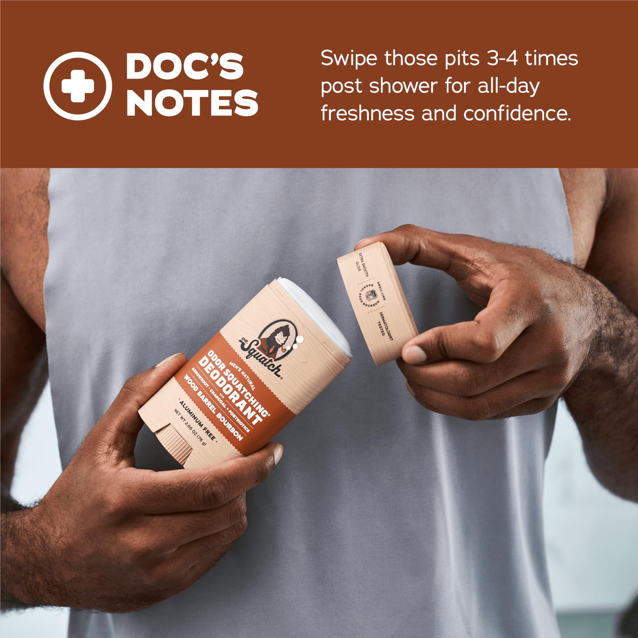 Dr. Squatch aluminum-free deodorant stick for skin-friendly protection