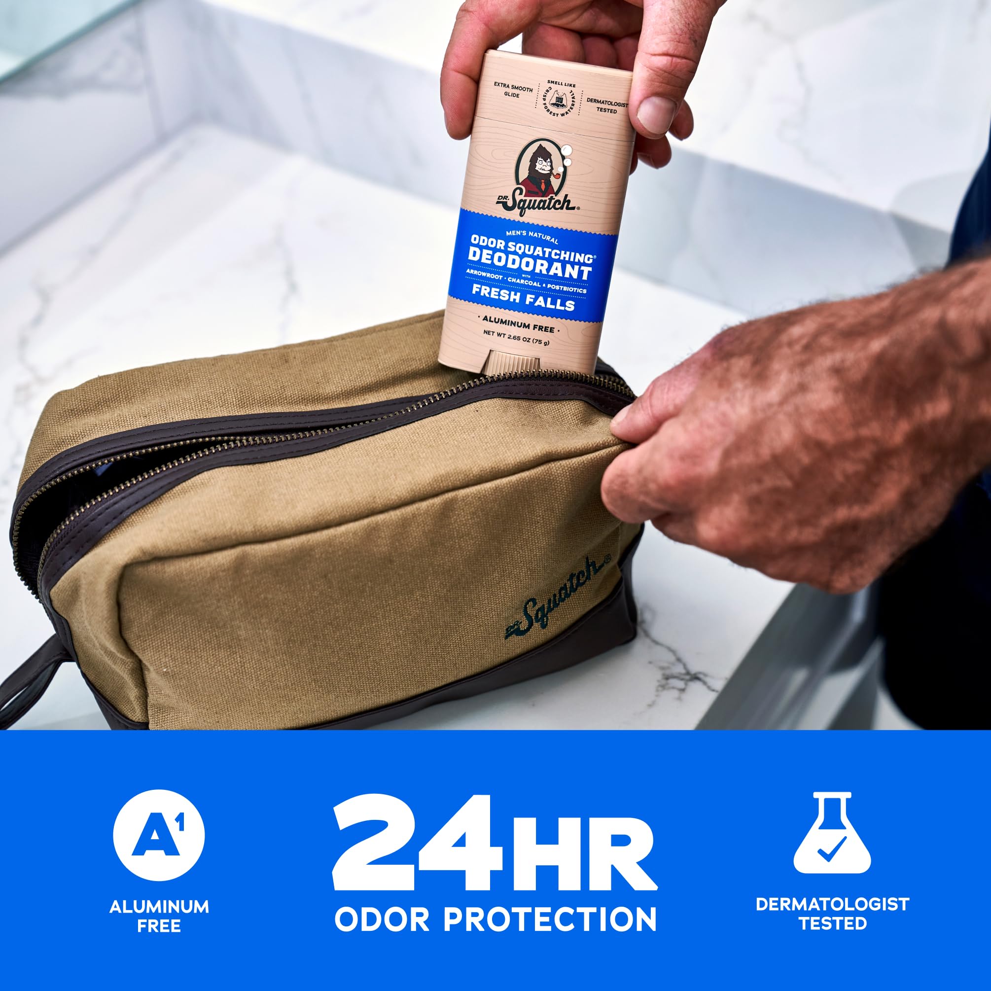 Dr. Squatch Arrowroot and charcoal deodorant for moisture control
