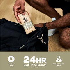 Arrowroot powder and natural scent details in Dr. Squatch deodorant.