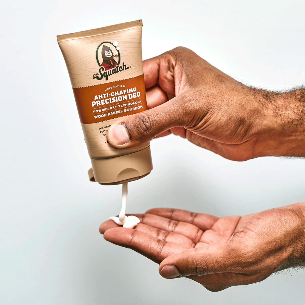 Natural ingredients arrowroot tapioca vitamin E in Dr. Squatch formula